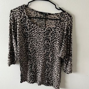 Forever 21 Dolman3/4  Sleeved Leopard Print Top